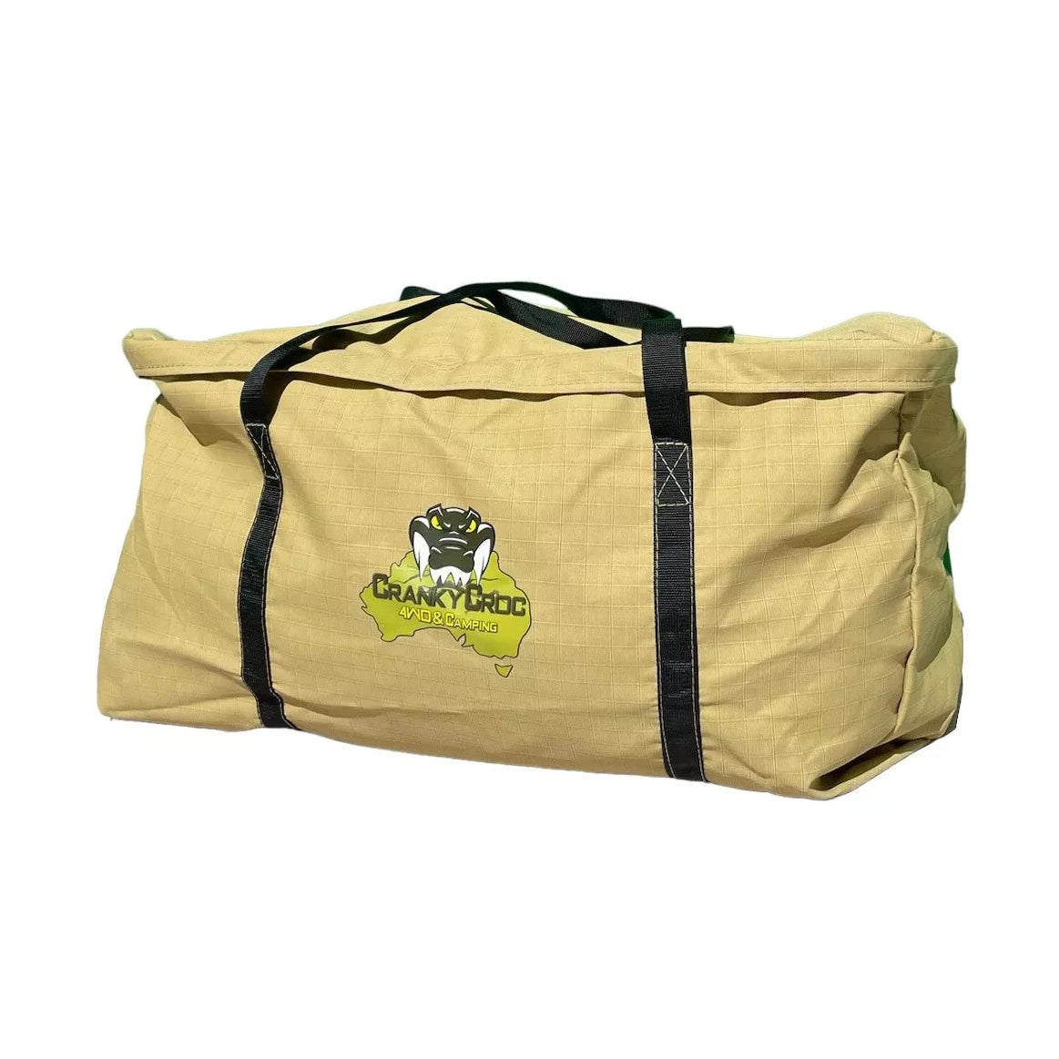Camping Bag with Cranky Croc logo on a white background