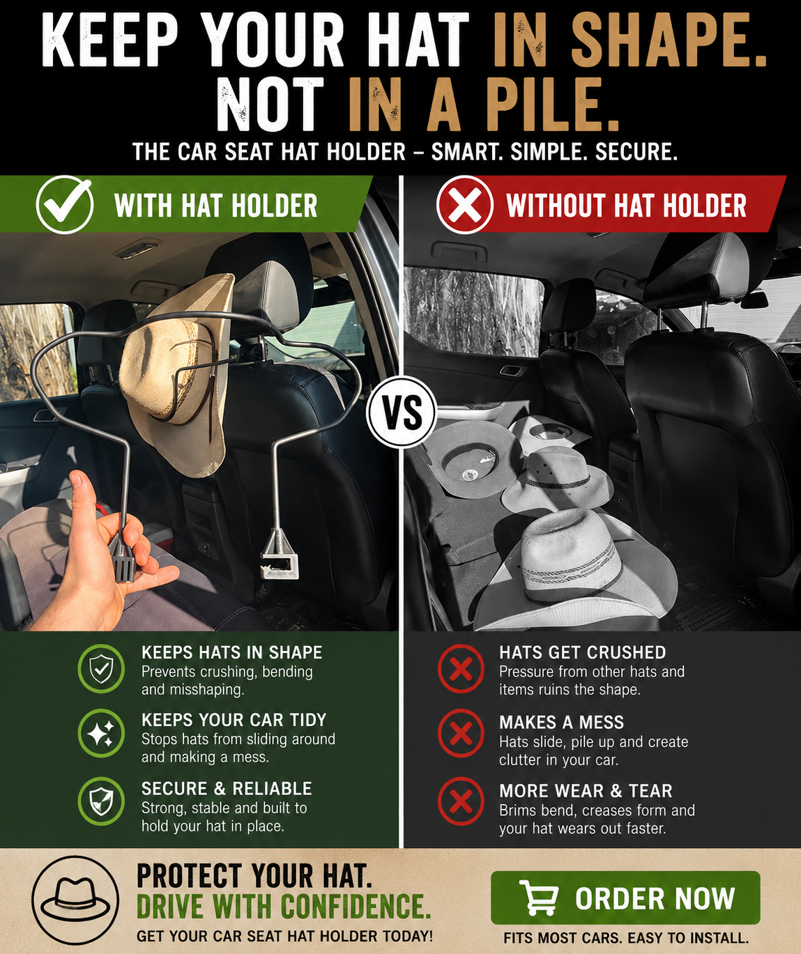 Car Seat Hat Holder