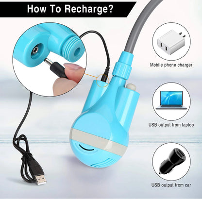 Diagram of how to charge rechargeable portable-shower 12V