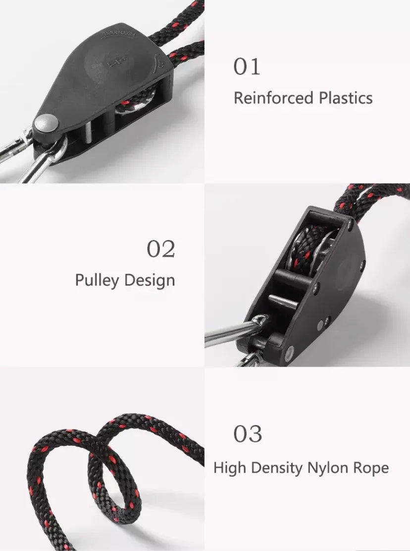Diagram of tent rope tie downs. with white background.