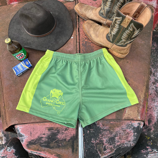 Footy Shorts – Green | Zippered Pockets