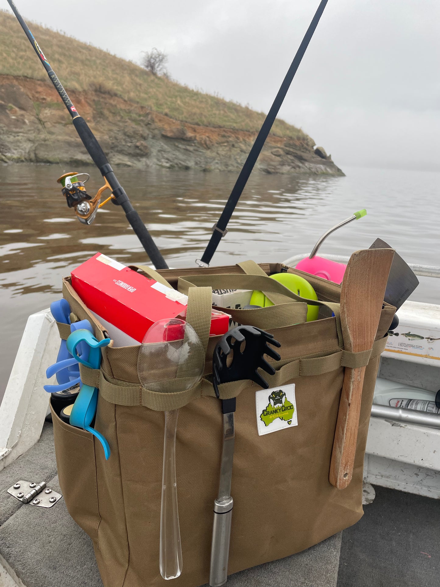 Outdoor Collapsible Hamper on boat.