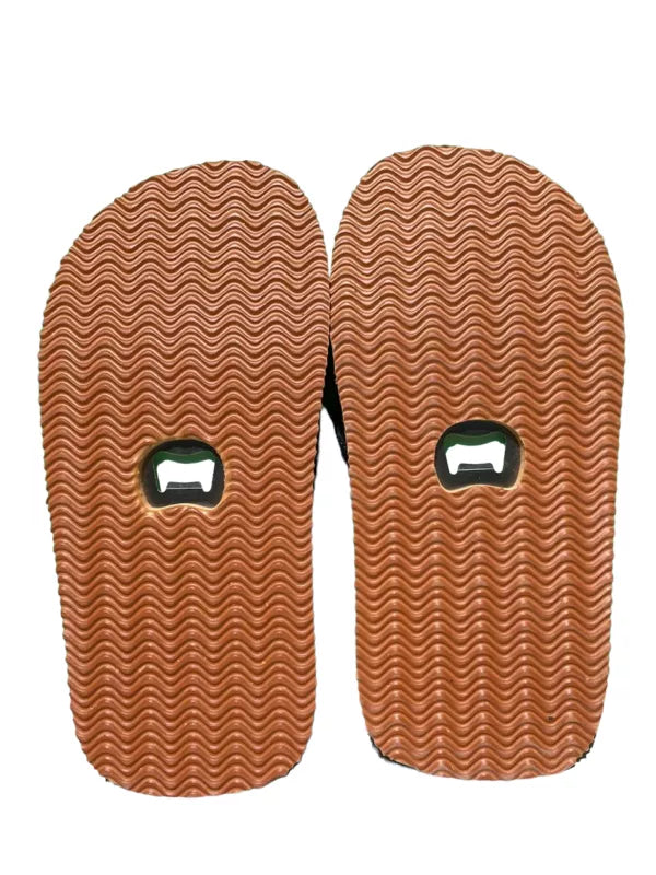 Image of built in bottle openers on bottom of The Great Aussie Thongs.