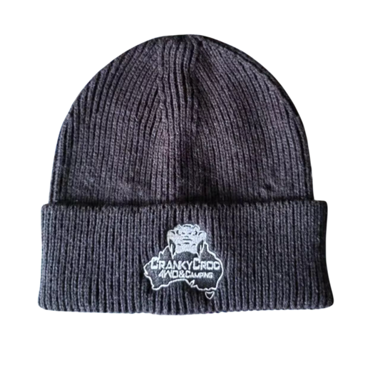 Branded Beanie-Ribbed Black