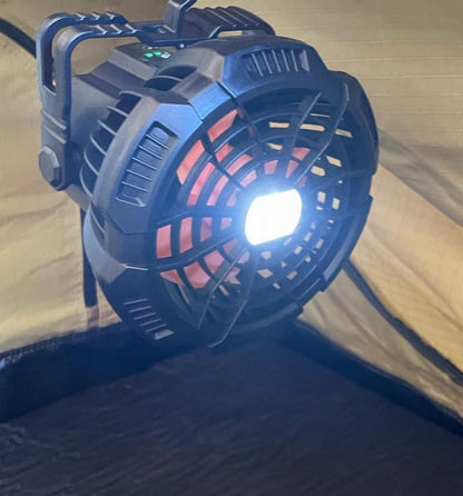 Using tent fan as a camping light inside swag