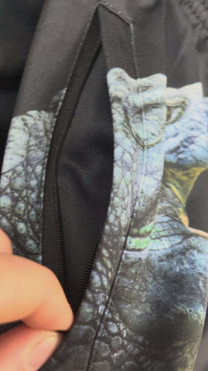 Footy Shorts (Black/Grey Crocodile)